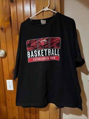 NBA Black Red Miami Heat Basketball Graphic Tee